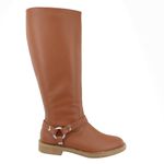 Bota Feminina Biker Rasteira 2026 Napa Caramelo