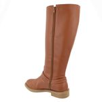 Bota Feminina Biker Rasteira 2026 Napa Caramelo