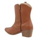 Bota Texana Cano Baixo Salto Grosso Com Enfeite Lateral 24000 Napa Caramelo