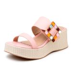 Tamanco Ref 5200 Anabela Fivela Trabalhada Colorida Napa Lady