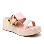 Tamanco Ref 5200 Anabela Fivela Trabalhada Colorida Napa Lady