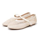 Sapatilha Boneca Em Tela Com Tira De Fivela 5400 Off White