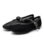 Sapatilha Boneca Em Tela Com Tira De Fivela 5400 Preto