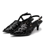 Sandalia Slingback Verniz Preto 6033