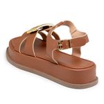 Sandália Feminina Flatform Papete Napa Caramelo 23430 Copia