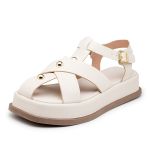 Sandália Feminina Papete Flatform 23401 Off White