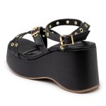Sandália Anabela Napa Preto 9100