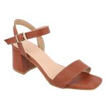 Sandalia Napa Marrom Salto Bloco 80020