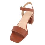 Sandalia Napa Marrom Salto Bloco 80020