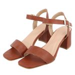 Sandalia Napa Marrom Salto Bloco 80020