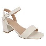 Sandalia Off White Salto Bloco 80020