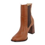 Bota Chelsea Cano Baixo Salto Grosso Elástico Lateral 23025 Napa Canela