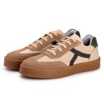 Tenis Casual Feminino Nobock Multi Recortes BEGE CINZA