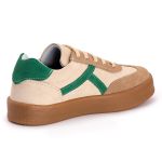 Tenis Casual Feminino Nobock Multi Recortes BEGE Verde