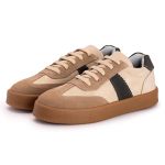 Tenis Casual Feminino Nobock Multi Recortes Bege Cinza