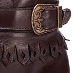Bota Coturno Feminino Couro Legitimo Café- REF: 6804 