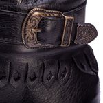 Bota Coturno Feminino Couro Legitimo Preto- REF: 6804