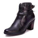 Bota Coturno Feminino Couro Legitimo Preto- REF: 6804