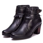 Bota Coturno Feminino Couro Legitimo Preto- REF: 6804