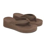 Tamanco Plataforma Feminino Trançado Aurora Ocre