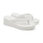 Tamanco Plataforma Feminino Trançado Aurora Off White
