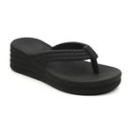 Tamanco Plataforma Feminino Trançado Aurora Preto