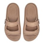 Sandália Birken Feminina Detalhes Corda Garoa Caramelo
