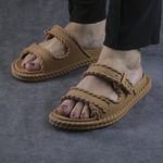 Sandália Birken Feminina Detalhes Corda Garoa Caramelo