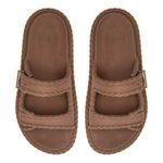 Sandália Birken Feminina Detalhes Corda Garoa Ocre