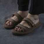 Sandália Birken Feminina Detalhes Corda Garoa Ocre