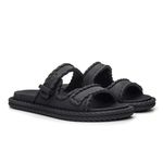 Sandália Birken Feminina Detalhes Corda Garoa Preto