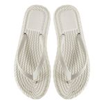 Chinelo Rasteira Feminino Trançado Serena Off White