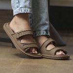 Sandália Birken Feminina Detalhes Corda Garoa Ocre
