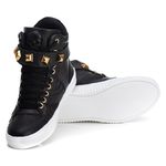 Tênis Sneaker Couro Legitimo Preto - REF: 10100