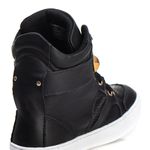 Tênis Sneaker Couro Legitimo Preto - REF: 10100