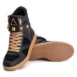Tênis Sneaker Couro Legitimo Preto - REF: 10100 Ocre