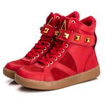 Tênis Sneaker Couro Legitimo Vermelho - REF: 10100 Ocre