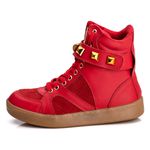Tênis Sneaker Couro Legitimo Vermelho - REF: 10100 Ocre