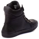 Tênis Sneaker Couro Legitimo Preto - REF: 10200