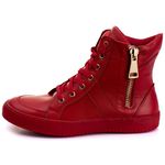 Tênis Sneaker Couro Legitimo Vermelho - REF: 10200