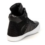 Tênis Sneaker Couro Legitimo Preto - REF: 20100