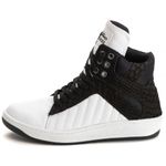 Tênis Sneaker Couro Legitimo Branco/Preto - REF: 20100 Street