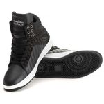 Tênis Sneaker Couro Legitimo Preto/Branco- REF: 20100 Street
