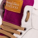Tênis Sneaker Couro Legitimo Off-White/Roxo- REF: 20300 Street