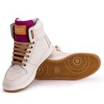 Tênis Sneaker Couro Legitimo Off-White/Roxo- REF: 20300 Street