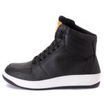 Tênis Sneaker Couro Legitimo Preto/Branco - REF: 20300 Street