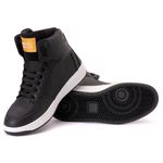Tênis Sneaker Couro Legitimo Preto/Branco - REF: 20300 Street