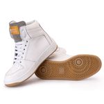 Tênis Sneaker Couro Legitimo Off-White/Cinza - REF: 20300 Street