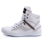 Tênis Sneaker Couro Legitimo Branco - REF: 20500