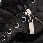 Tênis Sneaker Couro Legitimo Preto - REF: 20500
